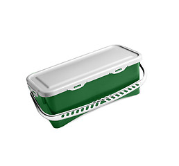 Image showing green plastic container on a white background