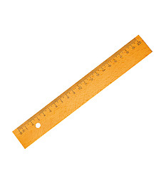 Image showing Wooden Ruler with Path isolated on white