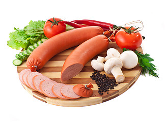 Image showing sliced sausage with vegetables