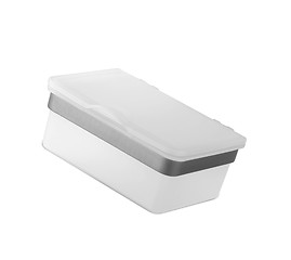 Image showing white plastic food container isolated