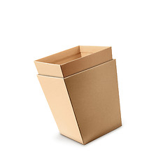 Image showing open two empty cardboard boxes