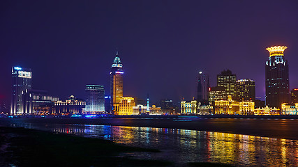 Image showing beautiful shanghai bund at night , China