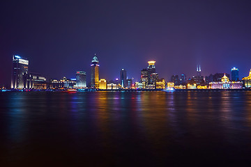 Image showing beautiful shanghai bund at night , China