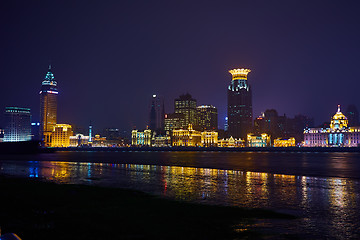 Image showing beautiful shanghai bund at night , China