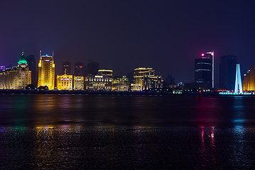 Image showing beautiful shanghai bund at night , China