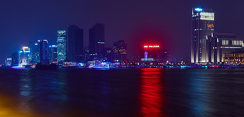 Image showing beautiful shanghai bund at night , China