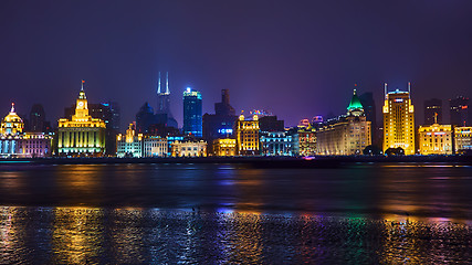 Image showing beautiful shanghai bund at night , China