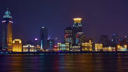 Image showing beautiful shanghai bund at night , China