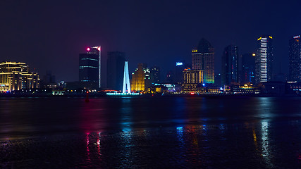 Image showing beautiful shanghai bund at night , China