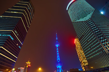 Image showing Oriental Pearl Tower at night