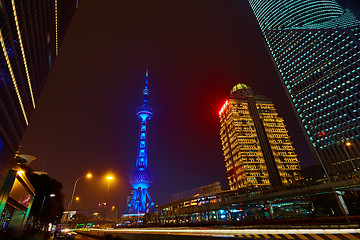 Image showing Oriental Pearl Tower at night