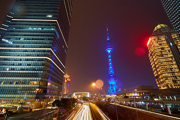 Image showing Oriental Pearl Tower at night