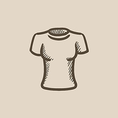 Image showing Female t-shirt sketch icon.