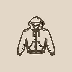 Image showing Hoodie sketch icon.