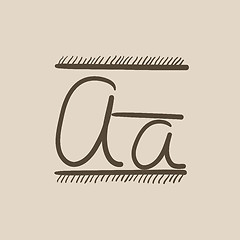 Image showing Cursive letter a sketch icon.