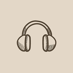 Image showing Headphone sketch icon.