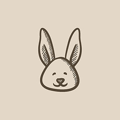 Image showing Easter bunny sketch icon.