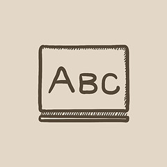 Image showing Letters abc on blackboard sketch icon.