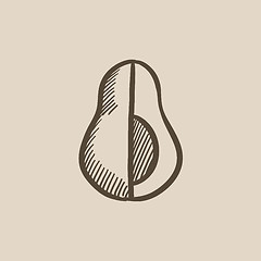 Image showing Avocado sketch icon.