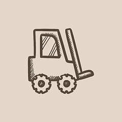 Image showing Forklift sketch icon.