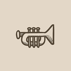 Image showing Trumpet sketch icon.