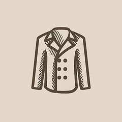 Image showing Male coat sketch icon.