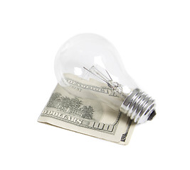 Image showing light bilb with dollars