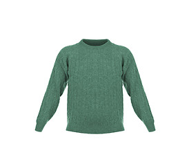 Image showing Knitted green jacket for the baby