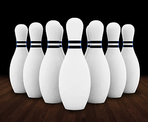 Image showing Bowling on floor black background