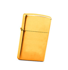 Image showing golden lighter on a white background