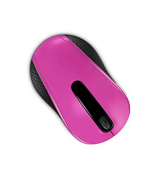 Image showing pink computer mouse isolated on white background
