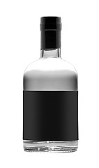 Image showing black bottle of whiskey isolated on white background