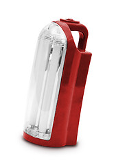 Image showing Red electrik latern on white background