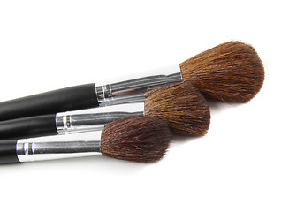 Image showing Cosmetic brushes isolated on white background