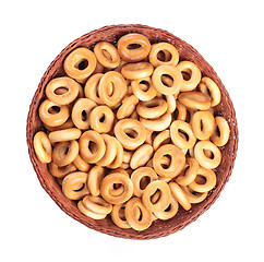 Image showing small bagels in basket