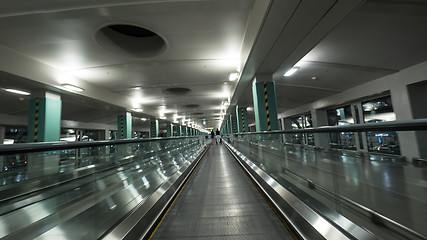 Image showing Moving walkway in the airport of Seoul