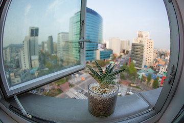 Image showing Seoul city in South Korea, window view