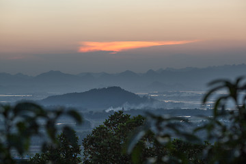 Image showing Foggy evening landscape of Vietnam