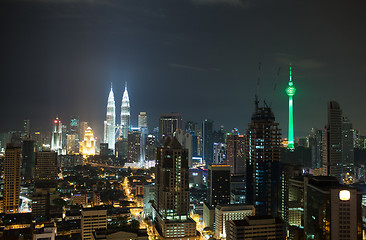 Image showing Night cityscape of Kuala Lumpur, Malaysia