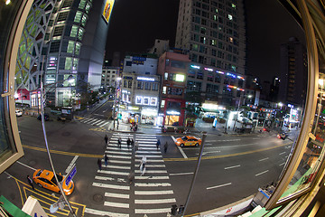 Image showing Seoul traffic at night, South Korea