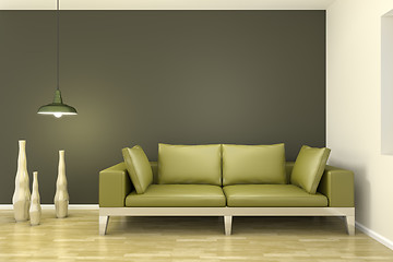 Image showing room with a green sofa