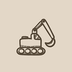 Image showing Excavator sketch icon.