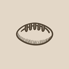 Image showing Rugby football ball sketch icon.