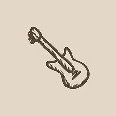 Image showing Electric guitar sketch icon.