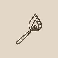Image showing Burning match  sketch icon.