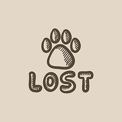 Image showing Lost dog sign sketch icon.