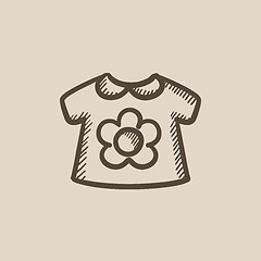 Image showing Baby loose jacket sketch icon.