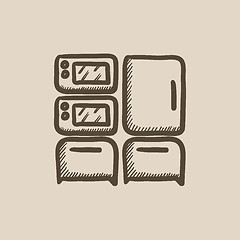 Image showing Household appliances sketch icon.