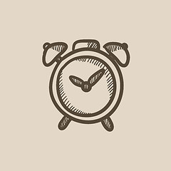 Image showing Alarm clock sketch icon.