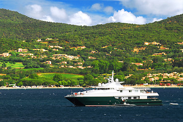 Image showing Luxury yacht at the coast of French Riviera